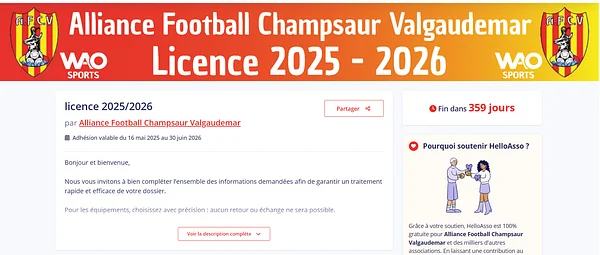 Licences et Packs 2025-2026